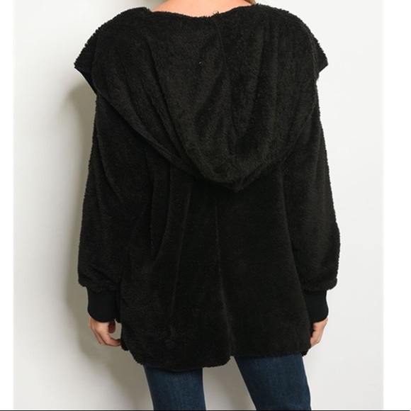 ⚡️✨NWT Trendy Black sherpa teddy bear coat jacket - Picture 4 of 8